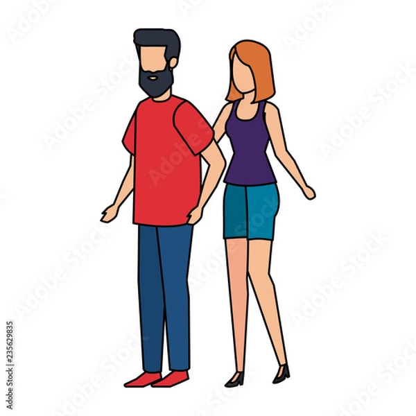 Obraz couple avatar characters icons