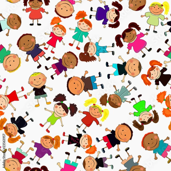 Obraz seamless vector background with kids