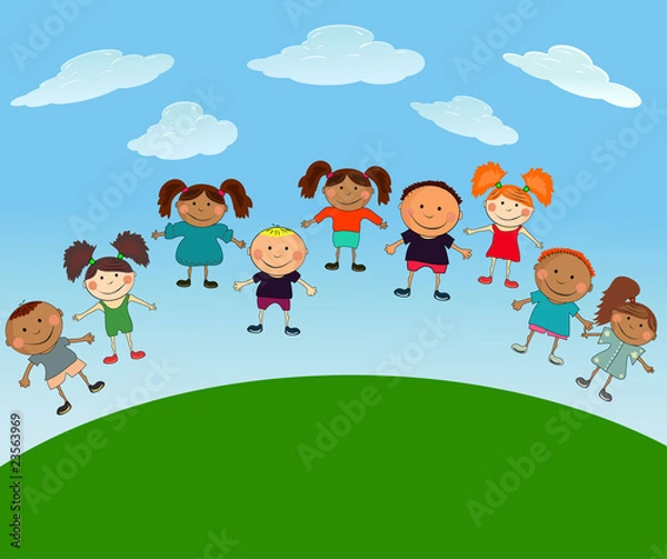 Fototapeta vector happy kids