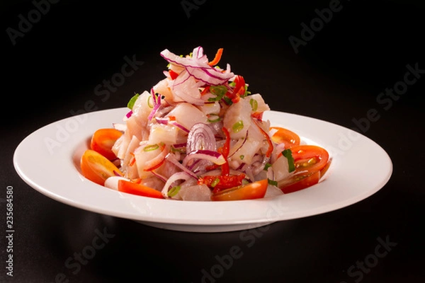 Obraz Seafood ceviche, typical dish from Peru