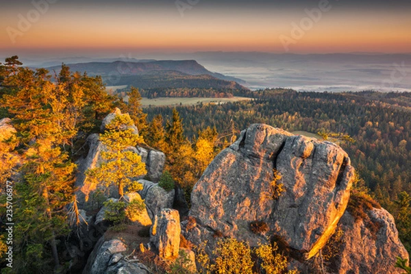 Fototapeta View from Szczeliniec in Stolowe mountains, Sudety, Poland