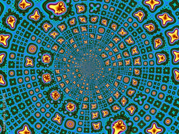 Fototapeta Beautiful abstract background for art projects, cards, business, posters. 3D illustration, computer-generated fractal