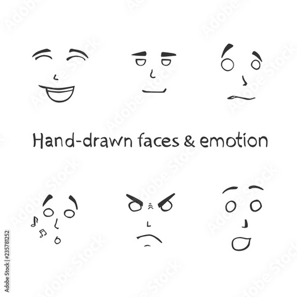 Fototapeta Hand drawn faces