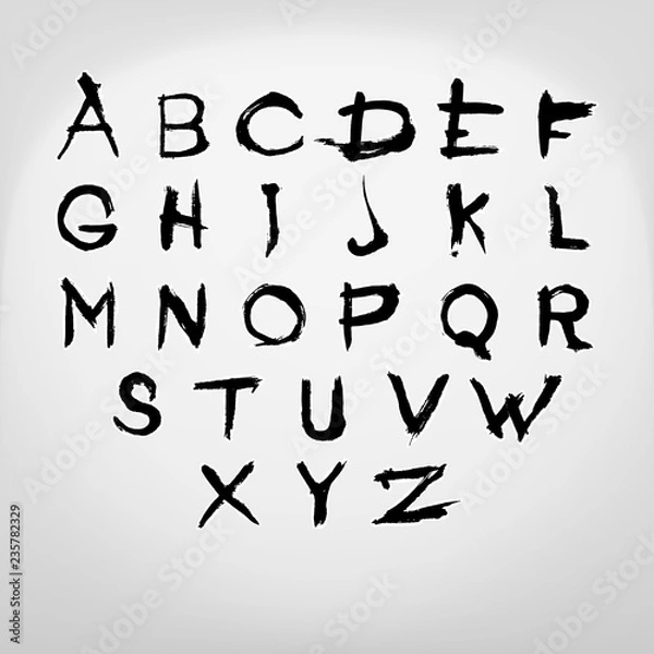 Fototapeta Font, hand-drawn ink