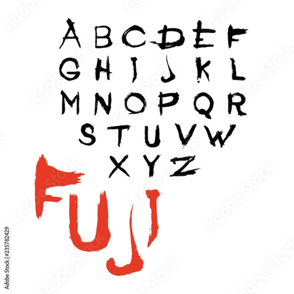 Fototapeta Decorative font "Fuji"