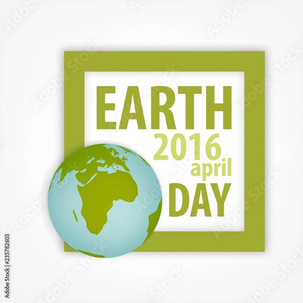 Obraz Green Earth Day text with frame