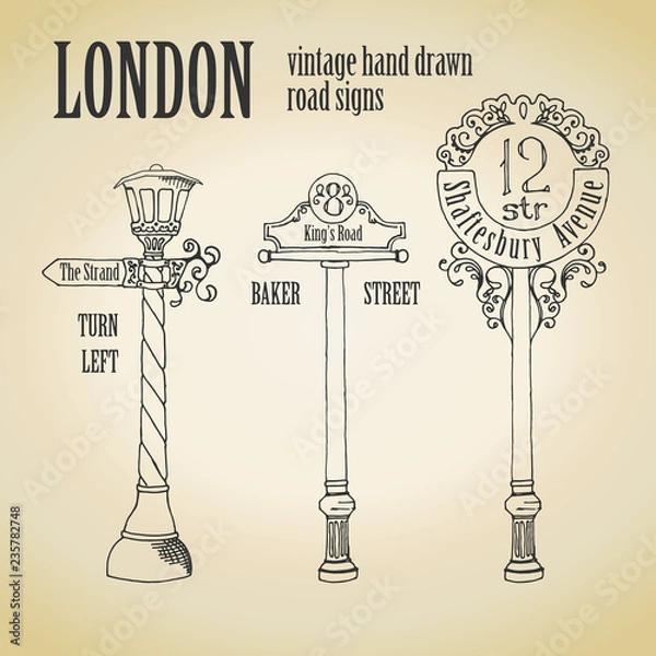 Fototapeta Three old signpost