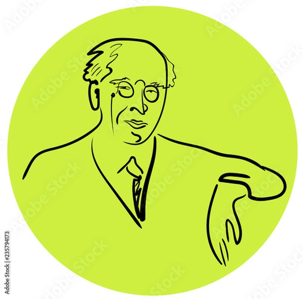 Fototapeta Portrait of a famous Russian teacher, director, actor, writer, founder of the Moscow Art Theater Stanislavsky