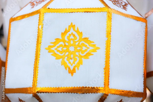 Fototapeta zoom view Lanna lantern in Loy Krathong festival