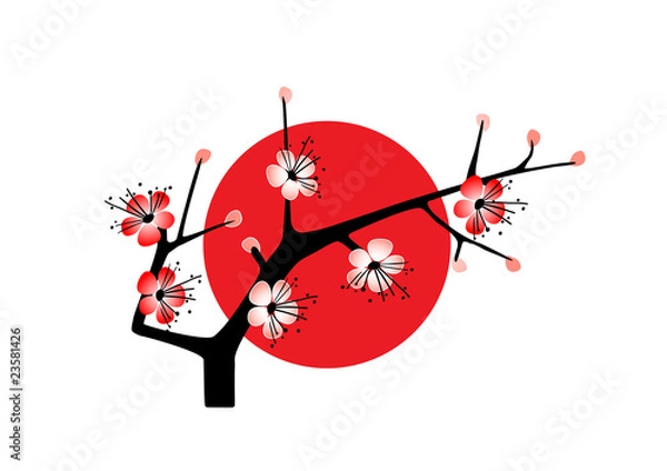 Obraz sakura_red_sun