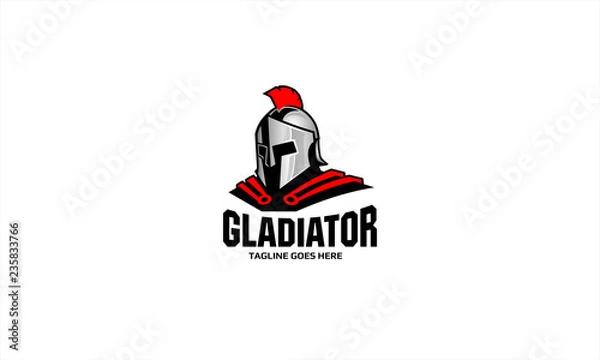 Fototapeta Spartan logo - Gladiator vector template