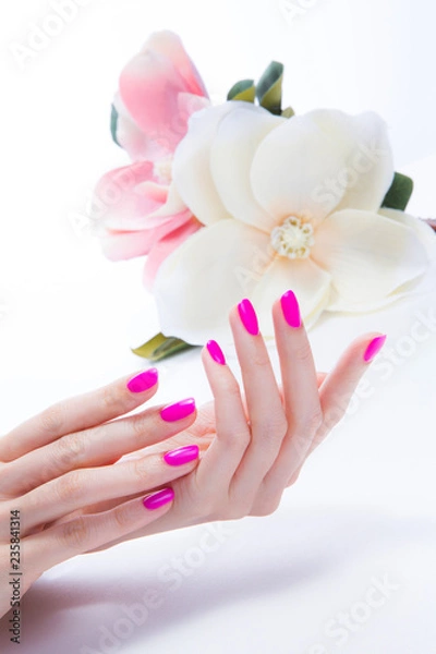 Fototapeta a woman's nail, designed with nail art