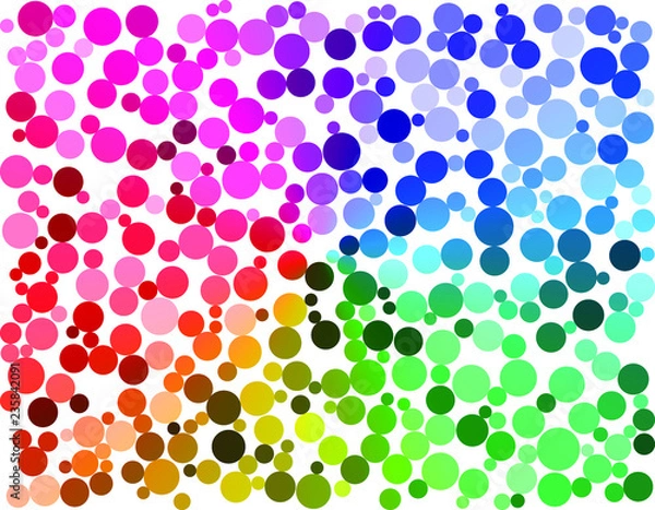 Fototapeta Cricle random size. Rainbow pastel art background. Vector background. Pastel colorful background. Rainbow pastel wallpaper.
