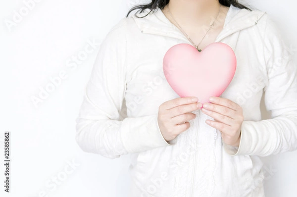 Fototapeta 女性とハート