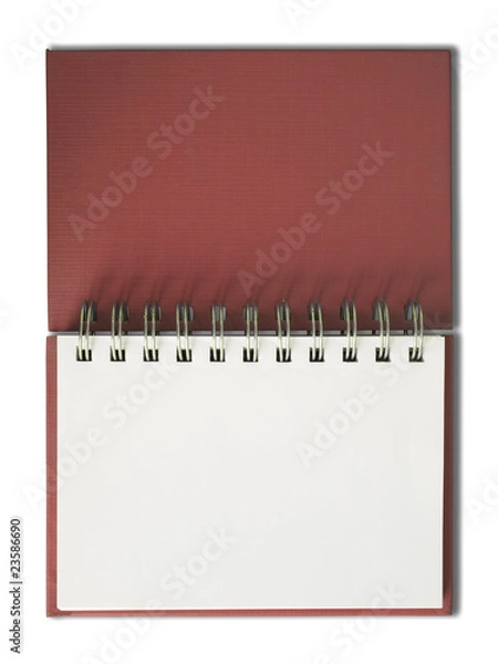 Obraz Red Notebook horizontal single blank page
