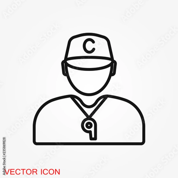 Fototapeta Coach icon, banner coaching concept, vector logo