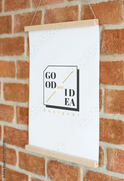 Fototapeta Logo design on a poster mockup