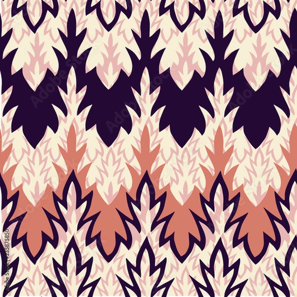 Fototapeta Boho Feathers Underlaid Seamless Pattern