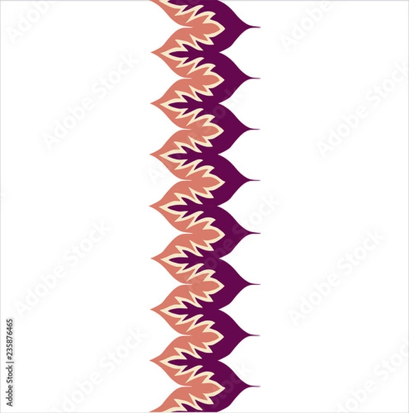 Fototapeta Boho Flames Seamless Vertical Border