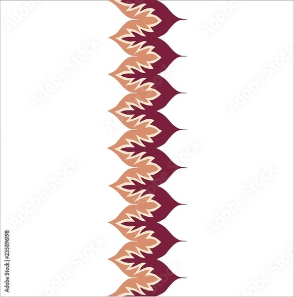 Fototapeta Boho Flames Seamless Vertical Border