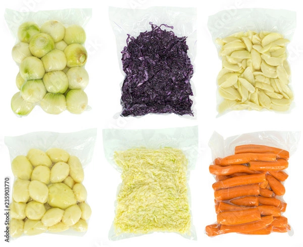 Fototapeta Vacuum sealed vegetables