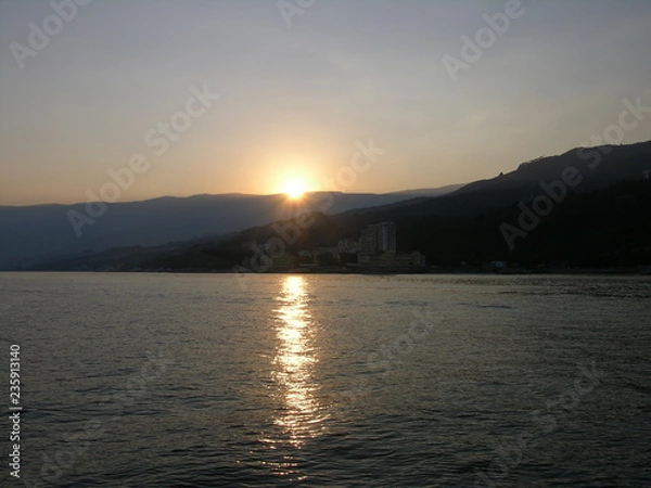 Obraz sunset on the lake