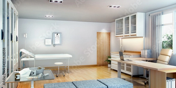Fototapeta 3d rendering first aid room near office