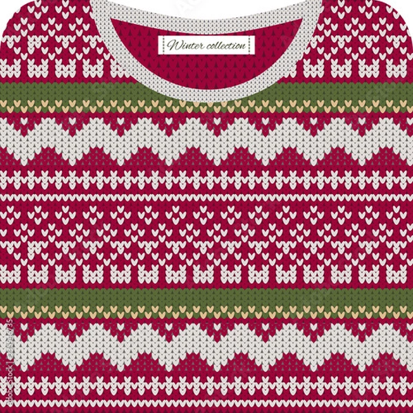 Fototapeta Red knitted sweater