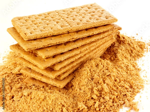 Fototapeta GRAHAM CRACKERS WITH CRUMBS