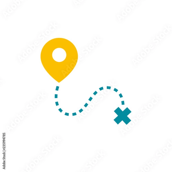 Obraz Vector illustration of traveling geolocation sign