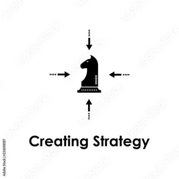 Obraz chessmen, horse, creating strategy icon. Element of business icon for mobile concept and web apps. Detailed chessmen, horse, creating strategy icon can be used for web and mobile
