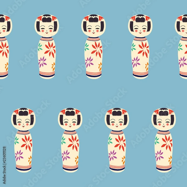 Fototapeta こけしの総柄