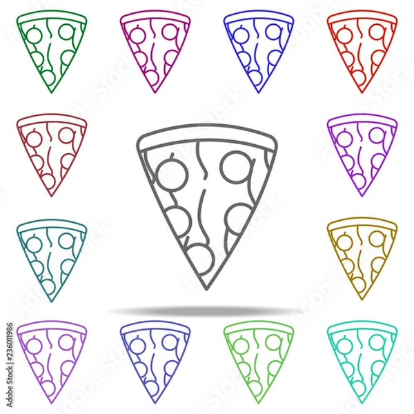 Fototapeta pizza concept line icon. Elements of fast food in multi color style icons. Simple icon for websites, web design, mobile app, info graphics