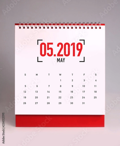 Fototapeta Simple desk calendar 2019 - May