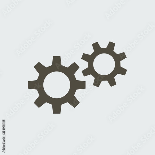 Obraz Silhouette icon two gears