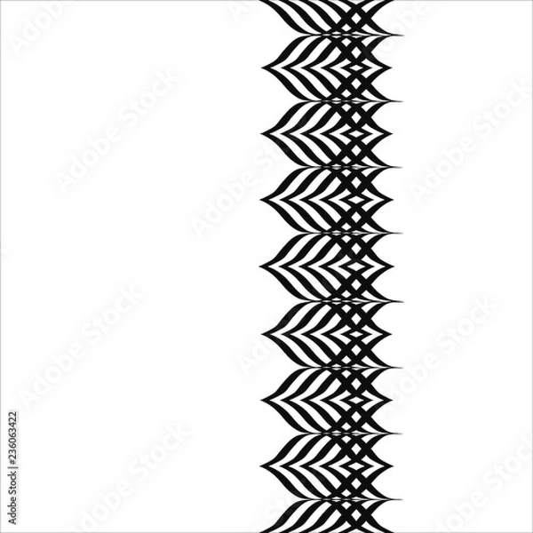 Fototapeta Linear Strokes Complex Fern Seamless Vertical Pattern