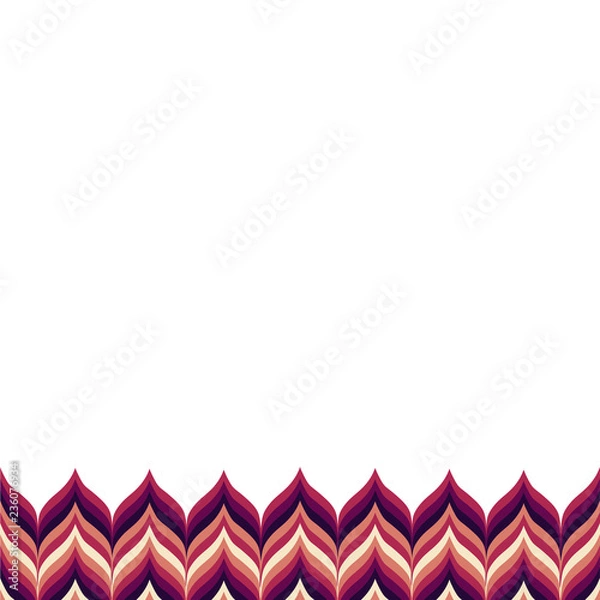 Fototapeta Linear Strokes Zigzag Seamless Horizontal Border
