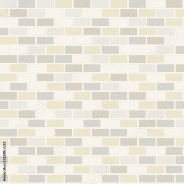 Fototapeta White brick wall texture seamless vector illustration