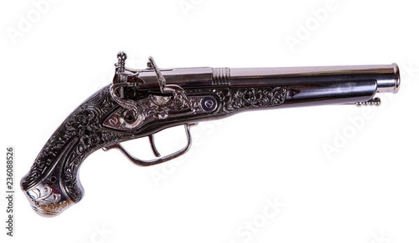 Obraz Model of the old gun on the white background, souvenir