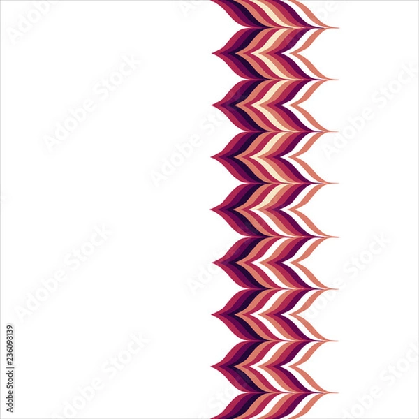 Fototapeta Linear Strokes Zigzag Seamless Vertical Border