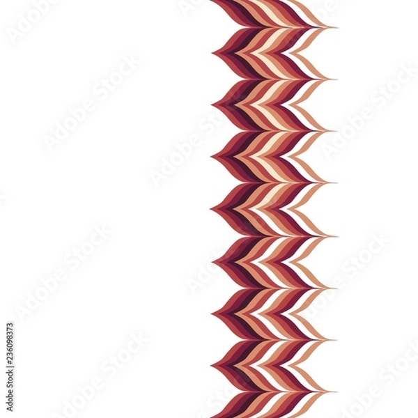 Fototapeta Linear Strokes Zigzag Seamless Vertical Border