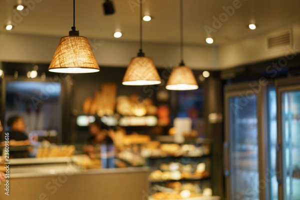 Obraz Blurred cafe inside image