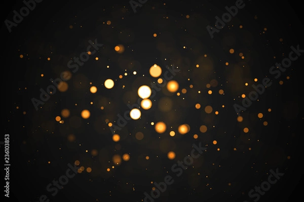 Fototapeta Gold abstract bokeh background.