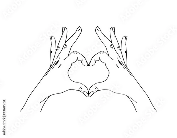 Fototapeta Hand gestures. Vector illustration.