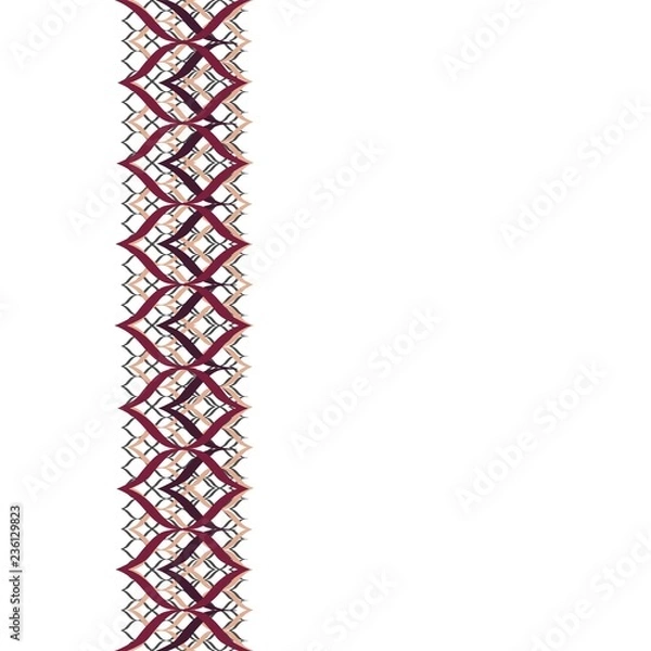Fototapeta Linear Strokes Triple Underlaid Vertical Seamless Border