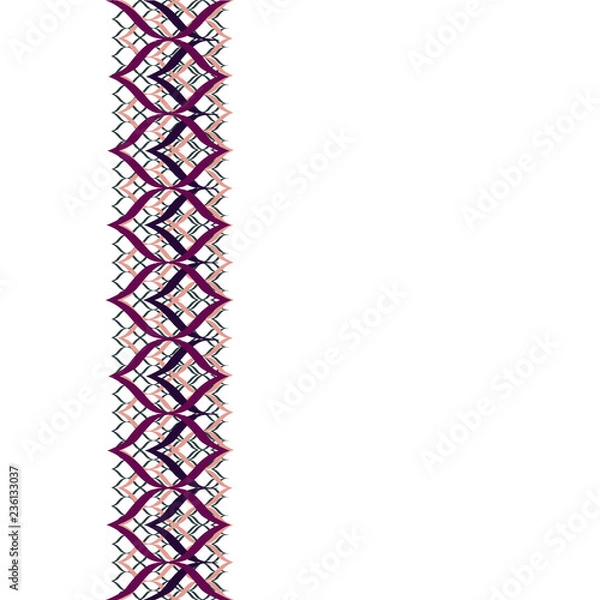 Fototapeta Linear Strokes Triple Underlaid Vertical Seamless Border