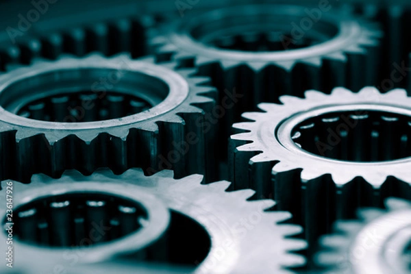 Fototapeta many gears on floor have shadow and softlight