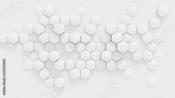 Obraz Chaotic extruded white honeycomb 3d render