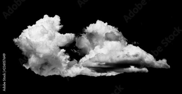 Obraz white clouds isolated on black background