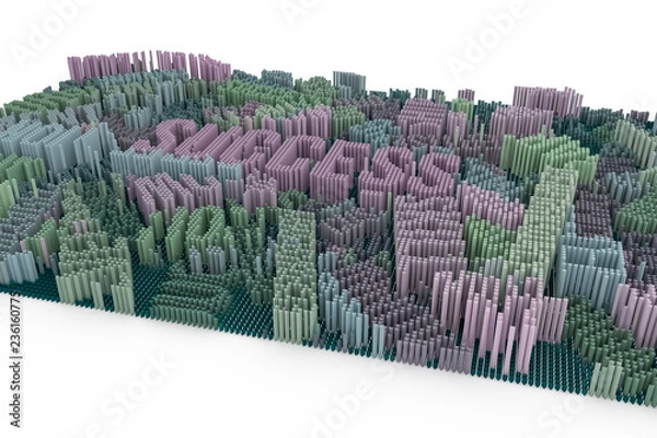 Obraz Decorative, illustrations shape composition, geometric structure block, for design texture background. Colorful 3D rendering.